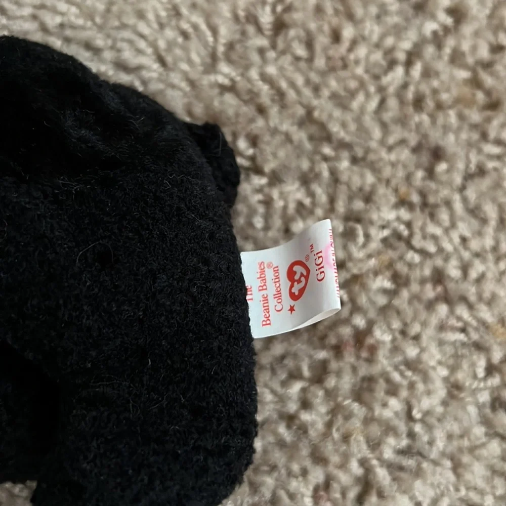 Ty Beanie babies Gigi The Black Dog with red bows